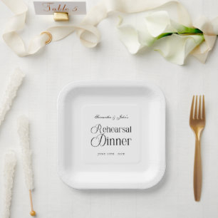 Assiettes En Carton Dîner de répétition chic moderne