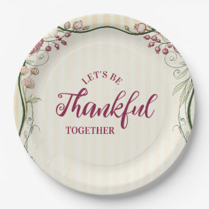 Assiettes En Carton Dîner de Thanksgiving Art Nouveau Intemporel
