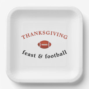Assiettes En Carton Dîner de Thanksgiving et soirée football américain