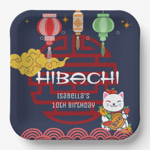 Assiettes En Carton Dîner japonais hibachi fête d'anniversaire