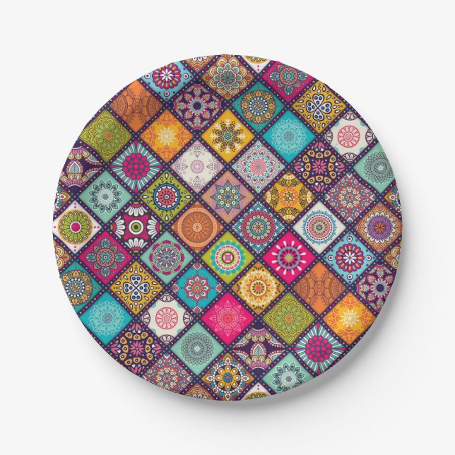 Assiettes En Carton Dîner marocain à thème des nuits arabes (Devant)