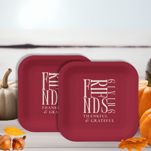 Assiettes En Carton Dîner Moderne de Friendsgiving  (Créateur téléchargé)