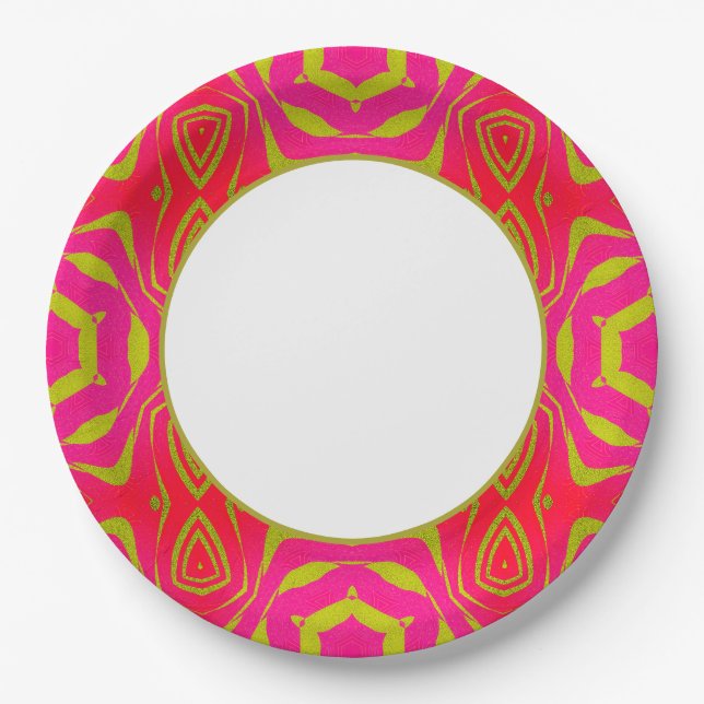 Assiettes En Carton Dinnerware en or rose Origami (Devant)