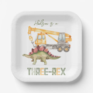 Assiettes En Carton Dino Construction Plaques de papier à trois roulea