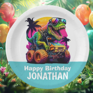 Assiettes En Carton Dino-Mite MONSTER TRUCK Anniversaire