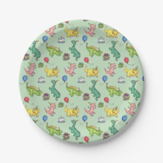Assiettes En Carton Dinos de fête d'anniversaire
