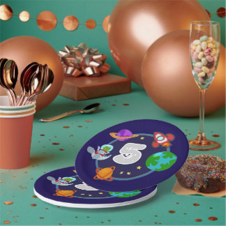 Assiettes En Carton Dinos in Space
