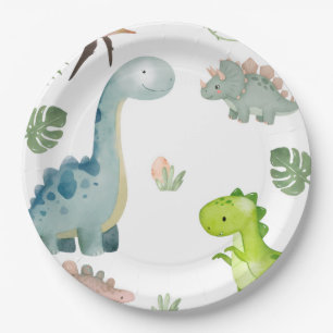 Assiettes En Carton Dinosaur Anniversaire Document de fête