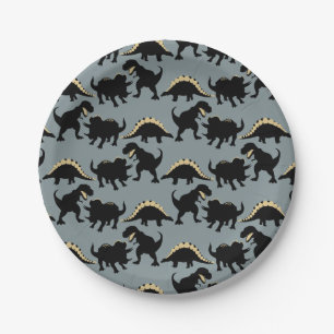 Assiettes En Carton Dinosaur Birthday Party Plates Gold