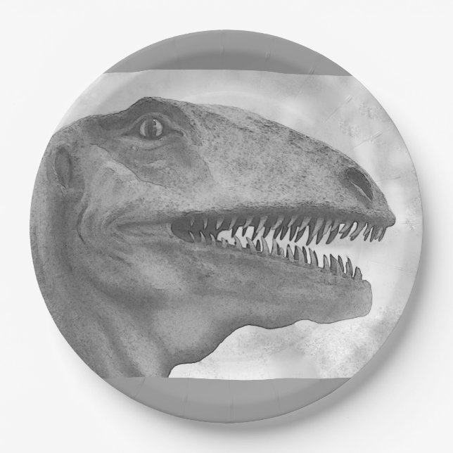 Assiettes En Carton Dinosaur effrayant (Devant)