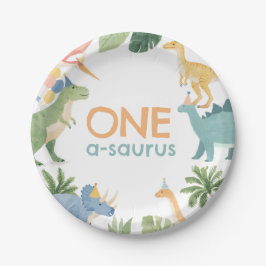 Assiettes En Carton Dinosaur fête d'anniversaire