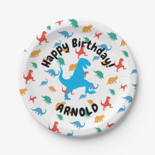 Assiettes En Carton Dinosaur Joyeux anniversaire Tyrannosaurus Plaques