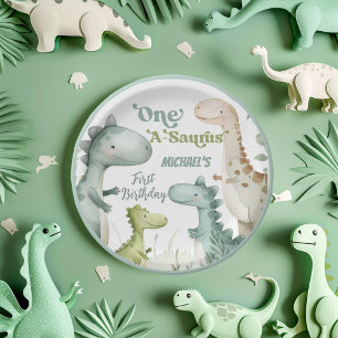 Assiettes En Carton Dinosaur One-A-Saurus Boy 1ère fête d'anniversaire
