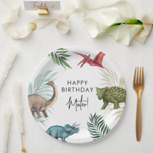 Assiettes En Carton Dinosaur Plaques papier fête d'anniversaire