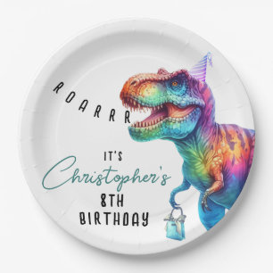 Assiettes En Carton Dinosaur Rex Plaque papier d'anniversaire