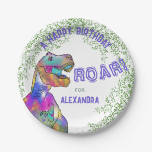 Assiettes En Carton Dinosaur Thématique Filles Anniversaire