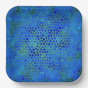 Assiettes En Carton Dinosaure bleu caché