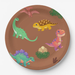 Assiettes En Carton Dinosaure Moderne Borden avec Motif -