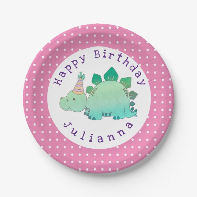 Assiettes En Carton Dinosaure| Parti Anniversaire de enfant (Devant)