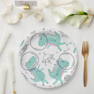 Assiettes En Carton Dinosaures de l'espace, Dinosaures mignons, Navire