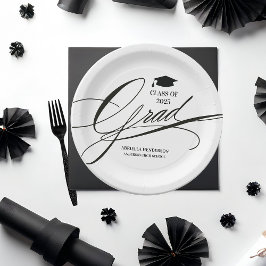 Assiettes En Carton Diplômé de calligraphie élégante