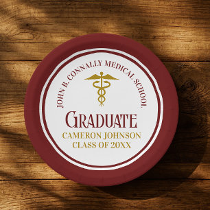 Assiettes En Carton Diplôme de fin d'études de médecine personnalisé M