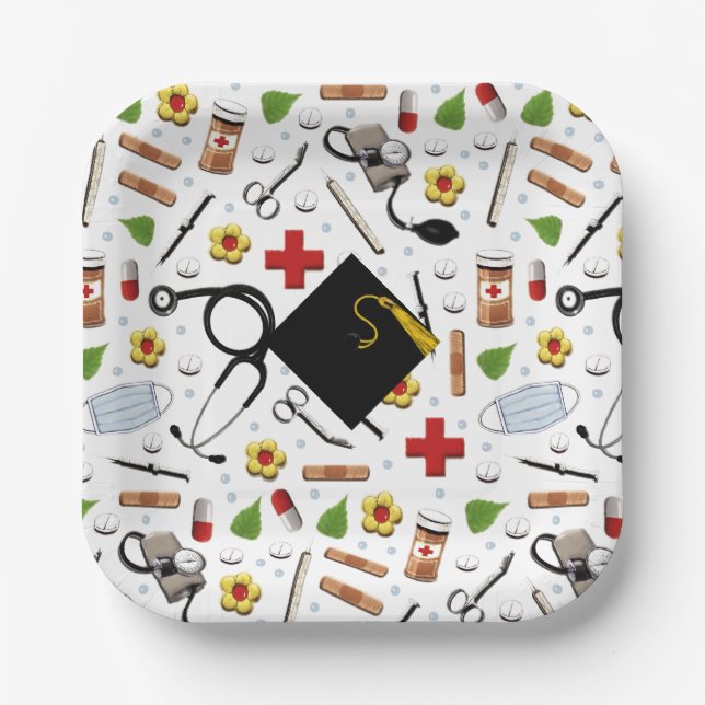 Assiettes En Carton Diplôme de l'école de soins infirmiers (Recto)