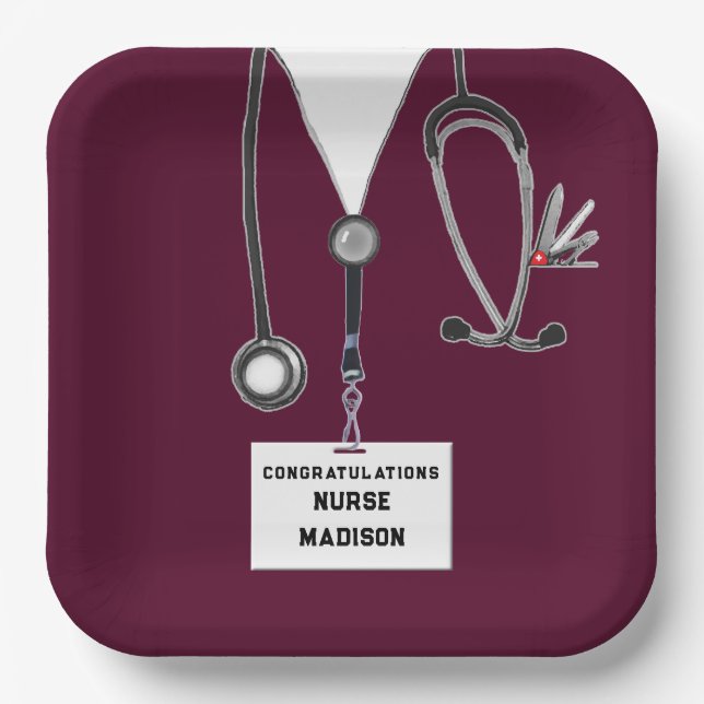 Assiettes En Carton Diplôme de l'école de soins infirmiers (Recto)