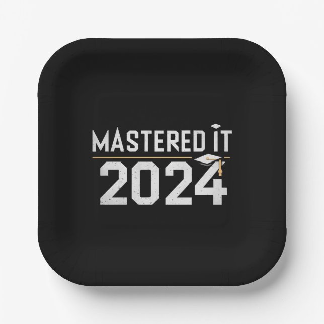 Assiettes En Carton Diplôme de master Maîtrisé en 2024 Diplôme de mast (Recto)