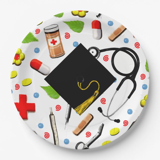 Assiettes En Carton Diplôme d'infirmière (Devant)