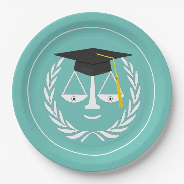 Assiettes En Carton Diplôme d'une école de droit créative (Devant)