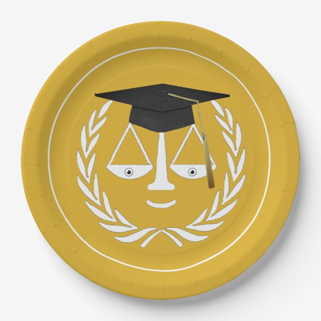 Assiettes En Carton Diplôme d'une école de droit créative (Devant)