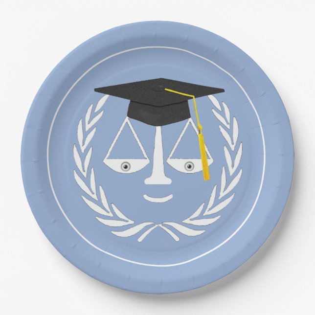 Assiettes En Carton Diplôme d'une école de droit créative (Devant)