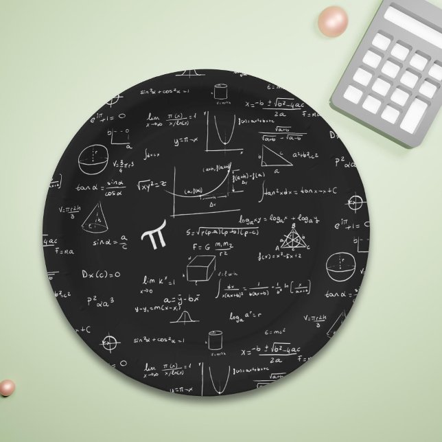 Assiettes En Carton Diplôme graphique des équations mathématiques en n (Créateur téléchargé)