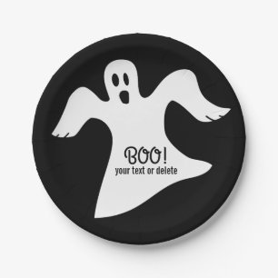 Assiettes En Carton Dire blanc éffrayant de fantôme de Halloween HUE