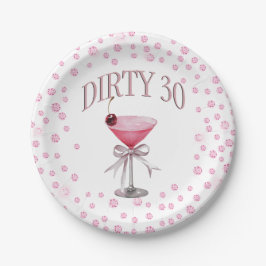 Assiettes En Carton Dirty 30 Pink Coquette fête d'anniversaire