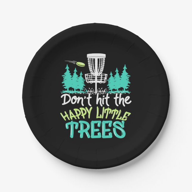 Assiettes En Carton Disc Golf Frappe Les Joyeux Petits Arbres (Devant)