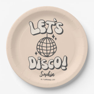 Assiettes En Carton Disco Anniversaire Fête de Crème Plaque de papier