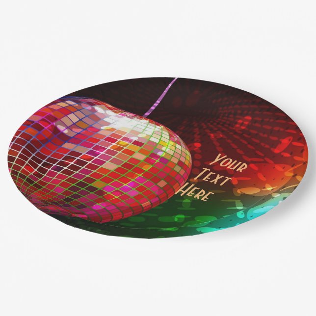 Assiettes En Carton Disco Night 70's Retro Disco Ball (Angle)