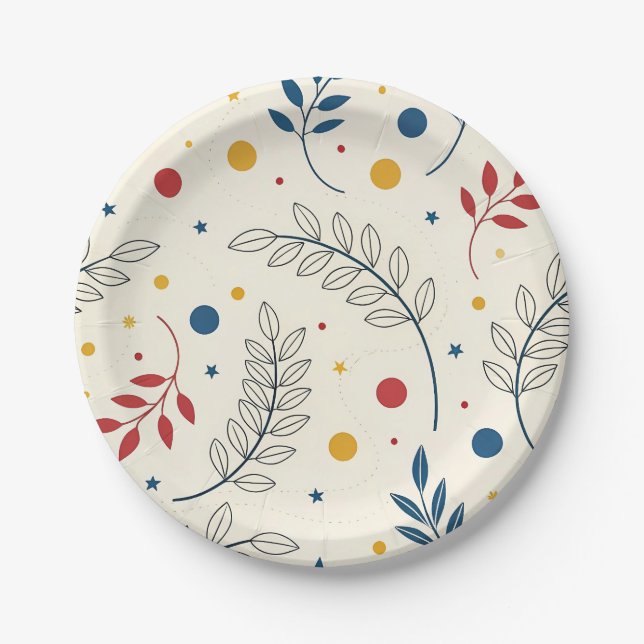Assiettes En Carton Diseño floral (Devant)
