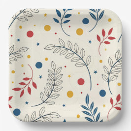 Assiettes En Carton Diseño floral