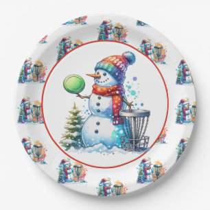 Assiettes En Carton Disque Golf Thématique fête de Noël
