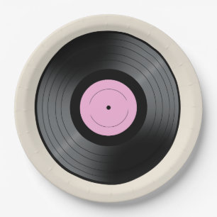 Assiettes En Carton Disque vinyle