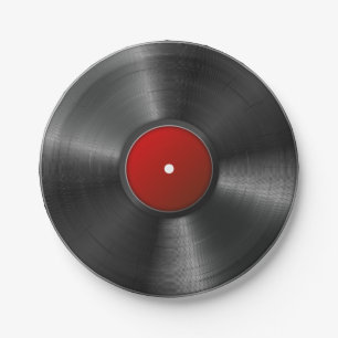 Assiettes En Carton Disque vinyle d'isolement