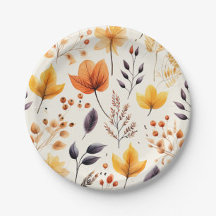 Assiettes En Carton Dites-le avec des feuilles d'automne 2 -