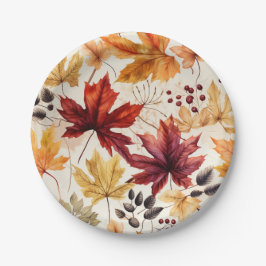 Assiettes En Carton Dites-le avec des feuilles d'automne 3 -
