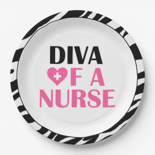 ASSIETTES EN CARTON "DIVA D'UNE INFIRMIÈRE"