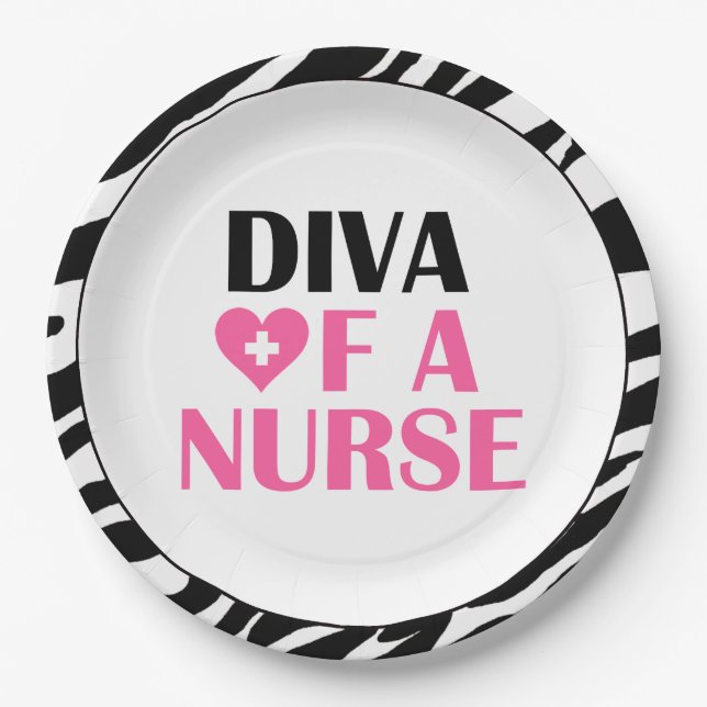 ASSIETTES EN CARTON "DIVA D'UNE INFIRMIÈRE" (Devant)