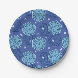 Assiettes En Carton DnD Party Dungeons & Dragons D20 Plaques de papier