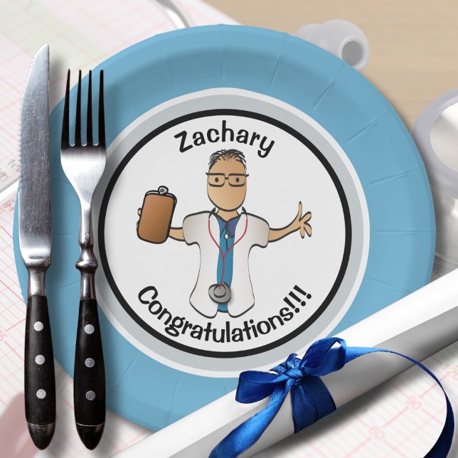 Assiettes En Carton Docteur Médicale Homme Médecin pour Lui Diplôme (Créateur téléchargé)